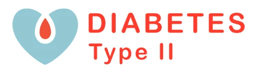 Ein Logo, das Diabetes Typ 2 darstellt, mit einem symbolischen Element wie einer stilisierten Blutzuckermessung oder einer Blutzuckertropfen-Symbolik.